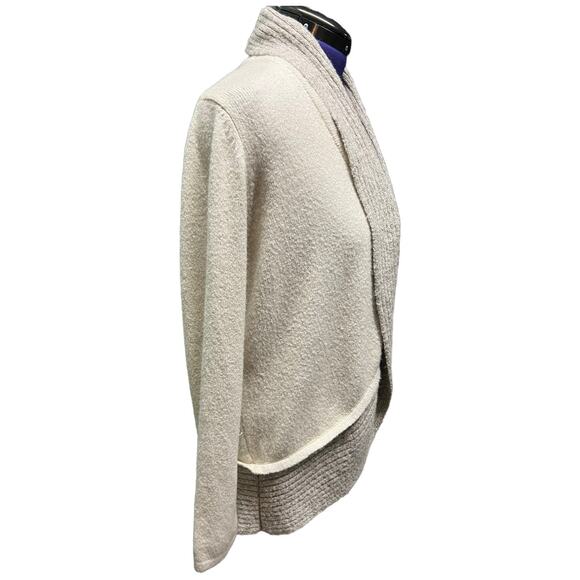 CHICOS Metallic Ribbed Shawl Collar Open Front Cardigan Sweater Size 3 US 14/16 - Picture 7 of 11